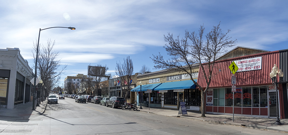 Independent storefronts along Tennyson Street in Denver
